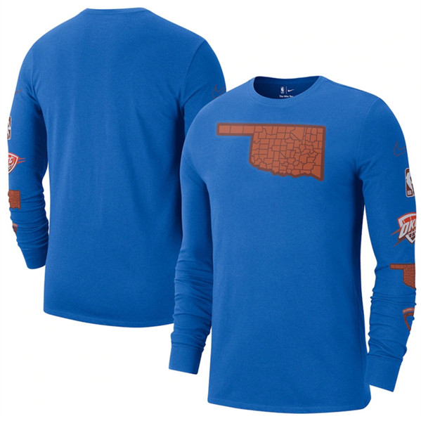 Men's Oklahoma City Thunder Royal 2022/23 City Edition Essential Expressive Long Sleeve T-Shirt